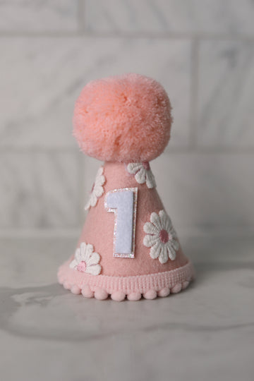 Pink Daisy Birthday Party Hat