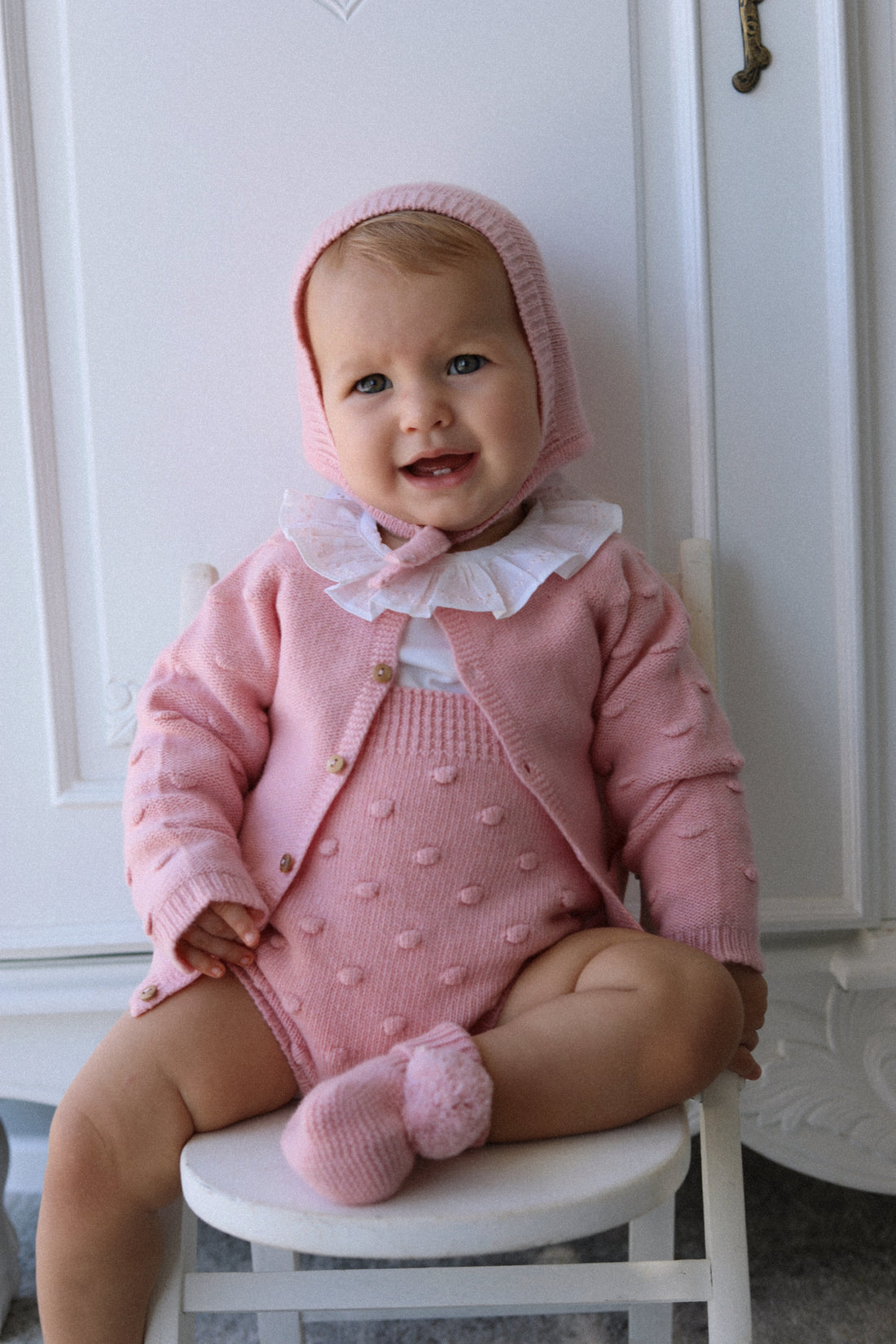 Luna Cashmere & Merino Wool Bloomers & Cardigan Set- Rose