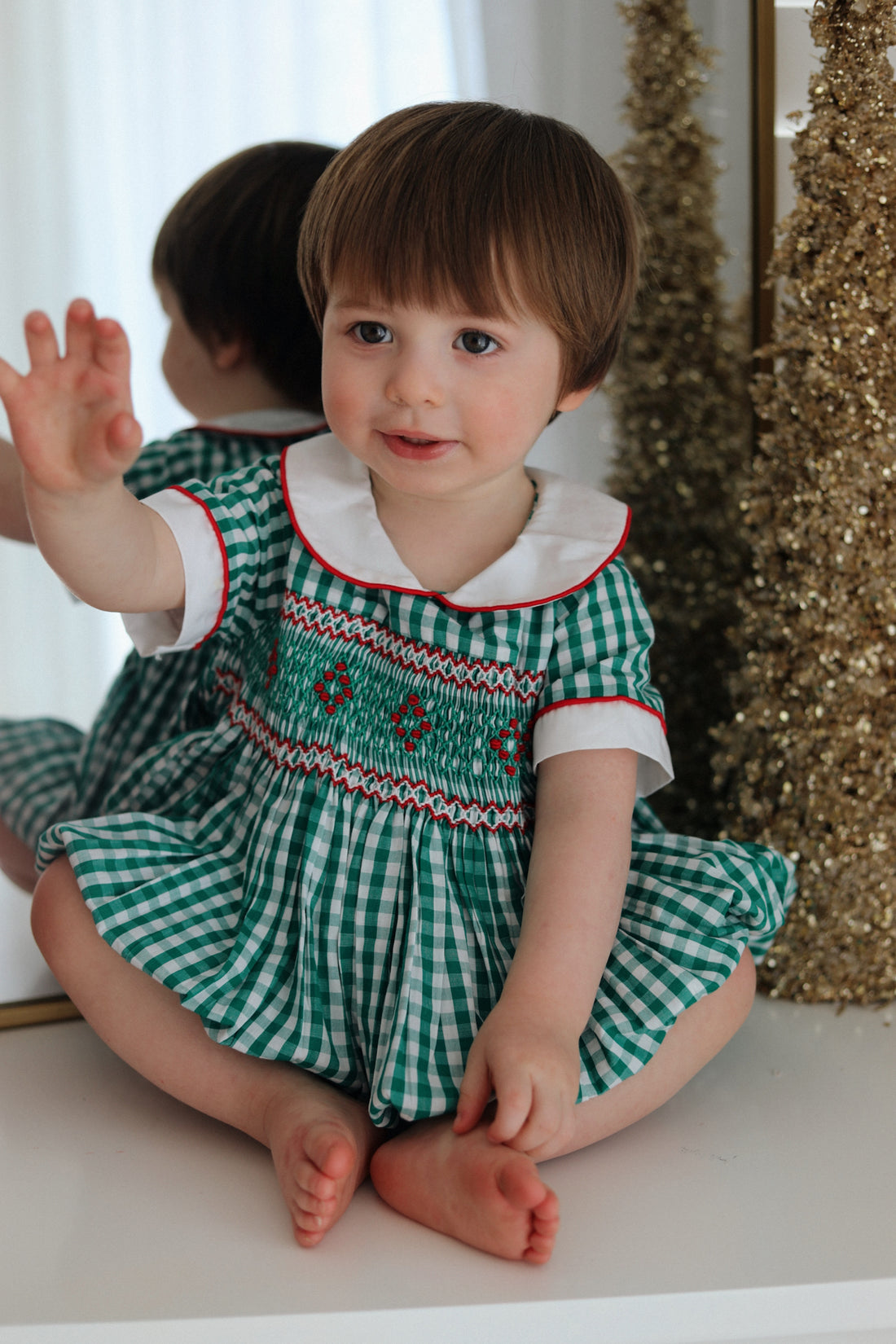 Mistletoe Gingham Romper