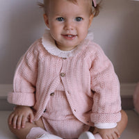 Billie Organic Cotton Knit Cardigan- Ballet Pink