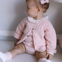 Billie Organic Cotton Knit Cardigan- Ballet Pink