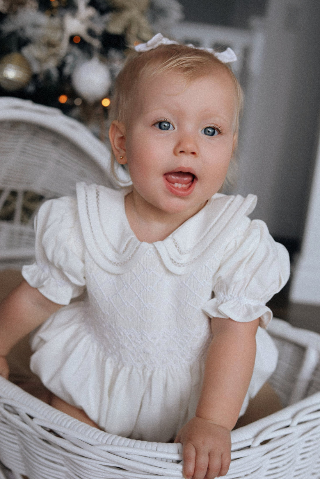 Alaska Handsmocked Linen Romper