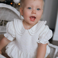 Alaska Handsmocked Linen Romper