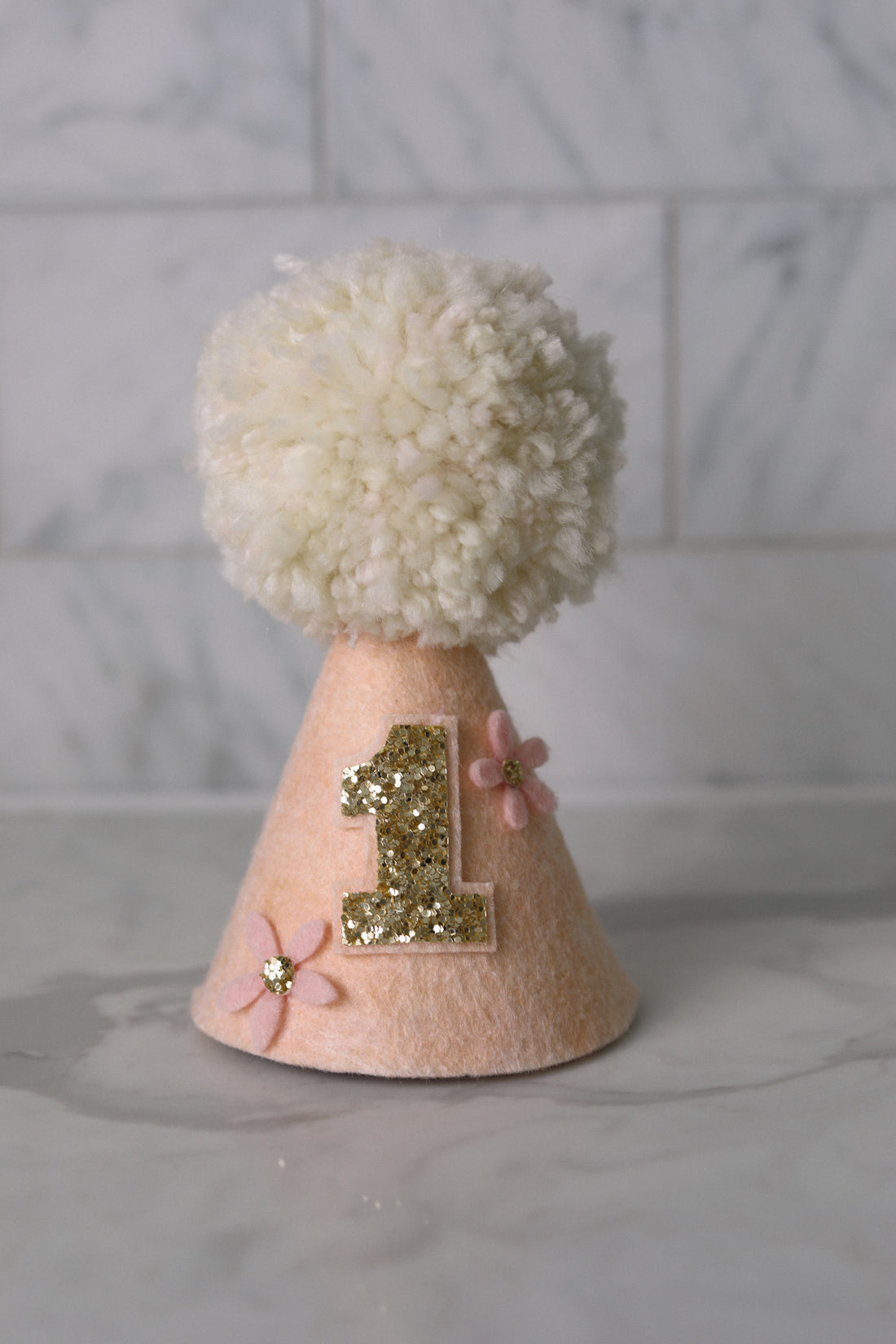 Peach & Gold Birthday Party Hat