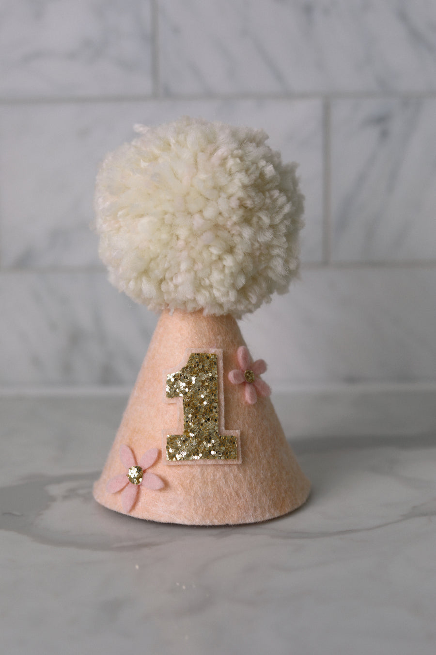 Peach & Gold Birthday Party Hat