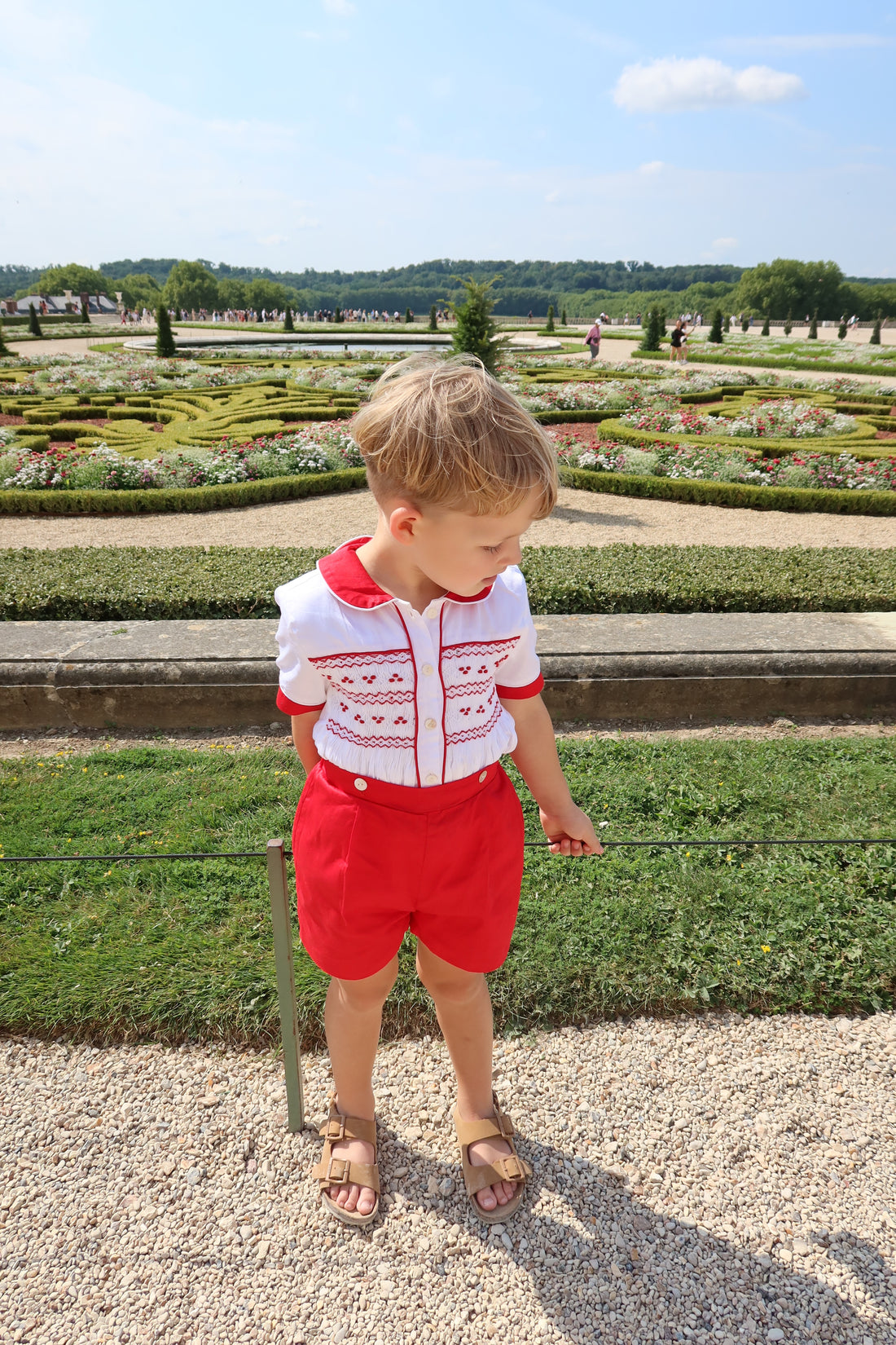 James Handsmocked Jam Pants Set