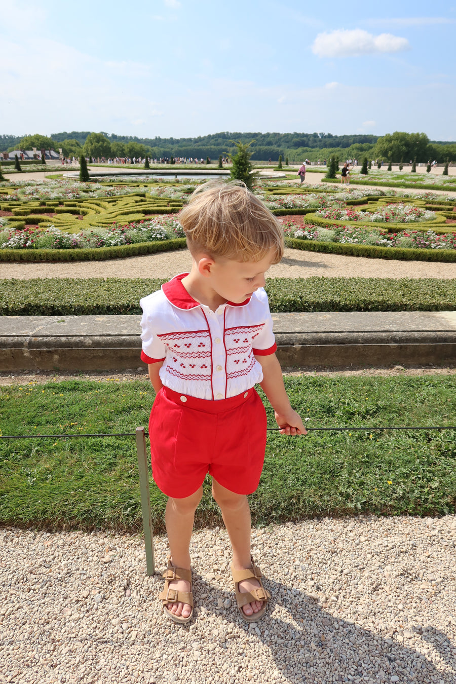James Handsmocked Jam Pants Set