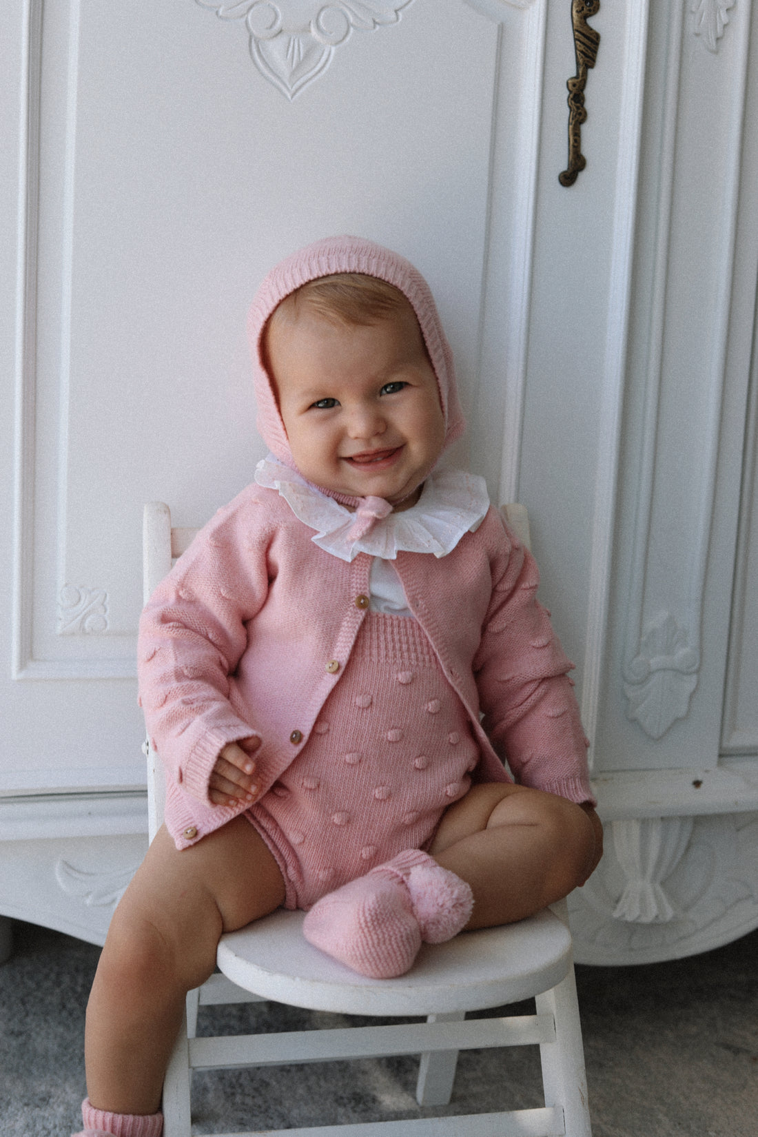 Luna Cashmere & Merino Wool Bloomers & Cardigan Set- Rose