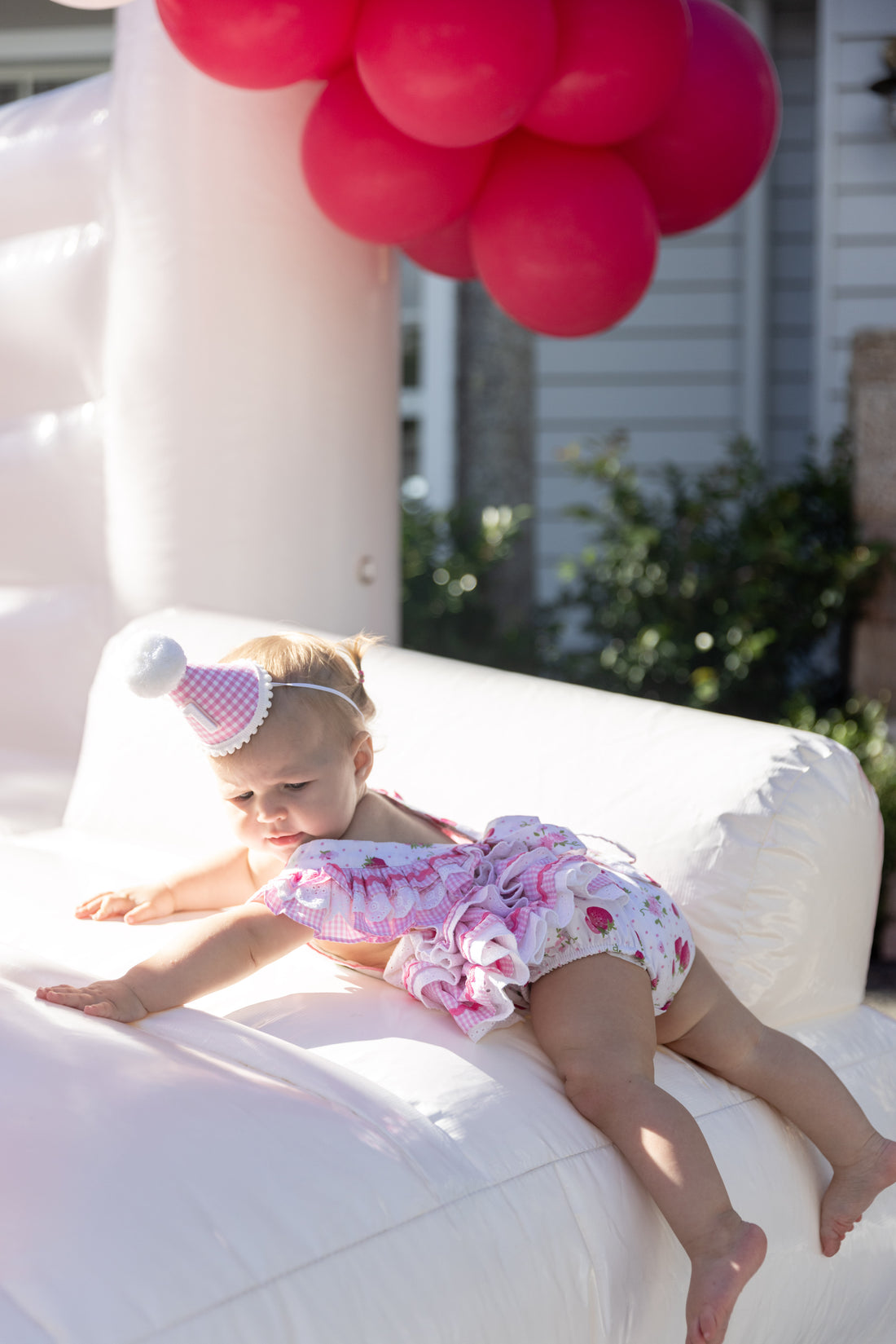 Pink Gingham Birthday Party Hat