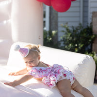 Pink Gingham Birthday Party Hat