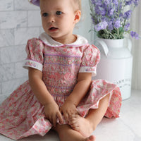 Charlottle Handsmocked Ribbons and Roses Dress