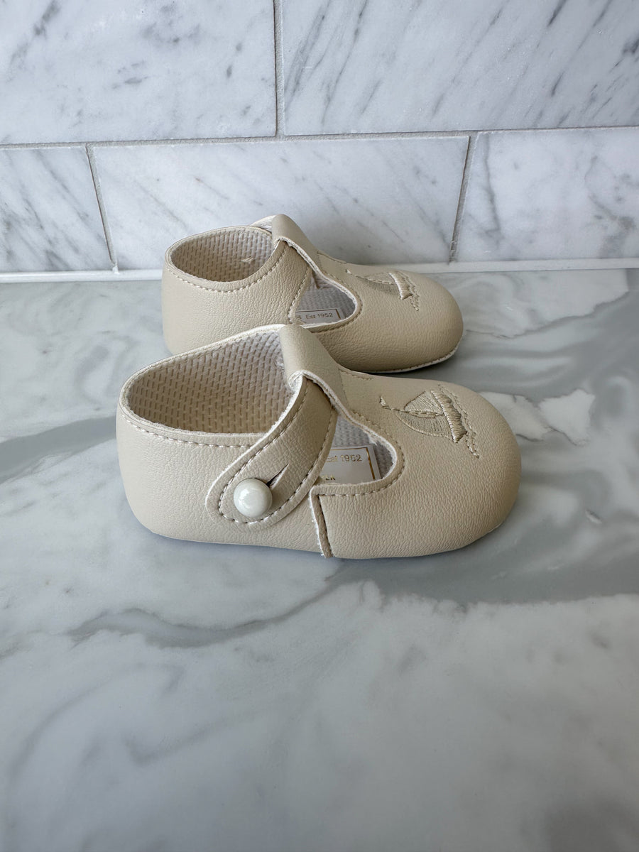 Sail Away Pram Shoes- Biscuit