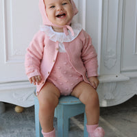 Luna Cashmere & Merino Wool Bloomers & Cardigan Set- Rose