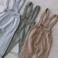 Knit Shoulder Strap Pants- Camel