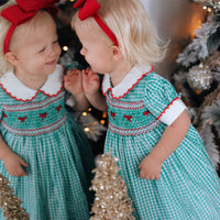 Mistletoe Gingham Handsmocked Dress