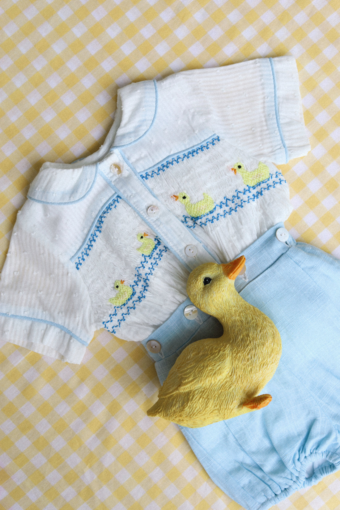Little Ducks Handsmocked Jam Pants Set