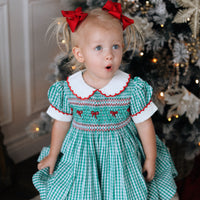 Mistletoe Gingham Handsmocked Dress