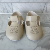 Teddy Pram Shoes- Biscuit