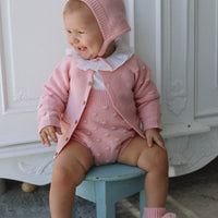 Luna Cashmere & Merino Wool Bloomers & Cardigan Set- Rose