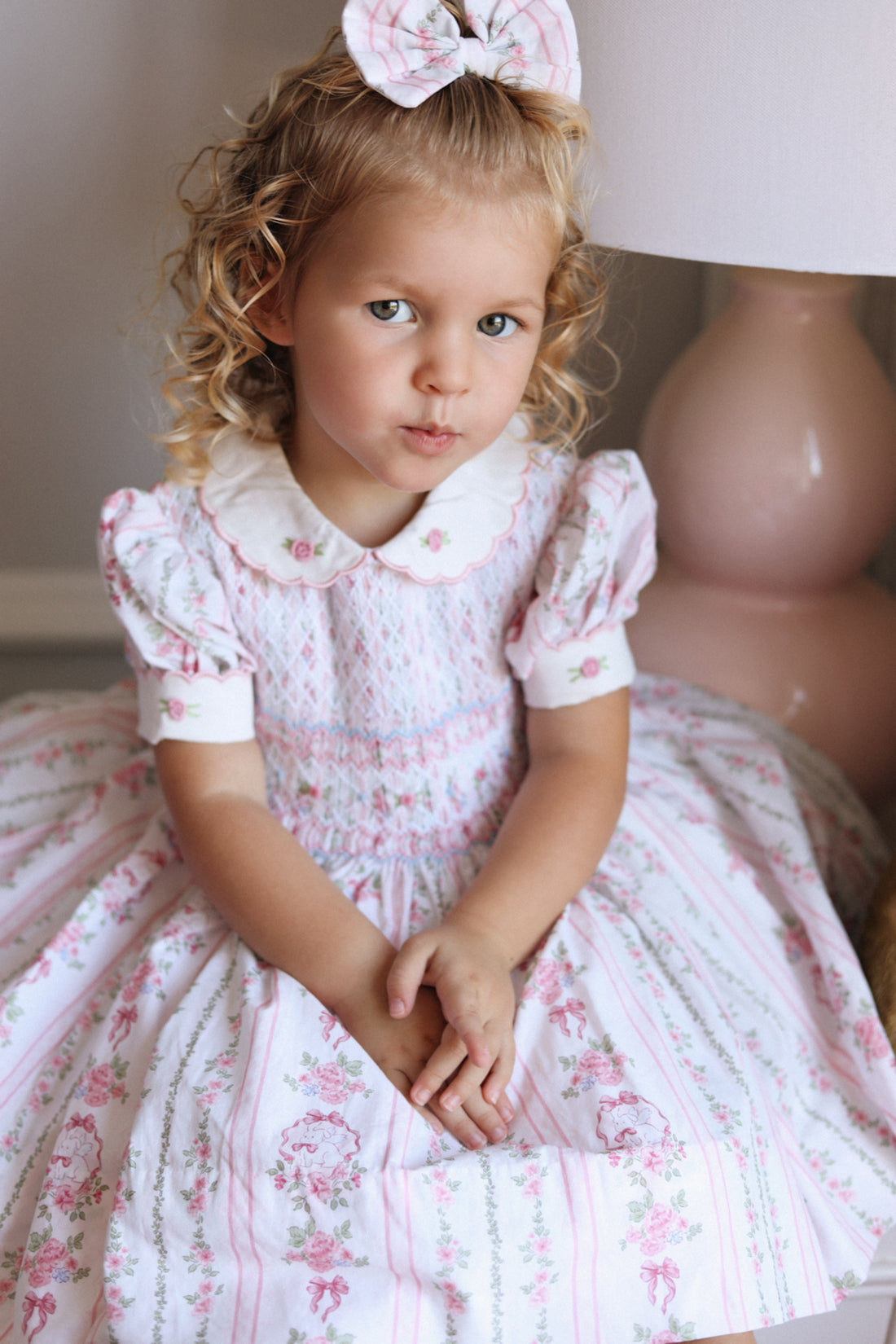 Little Bunny Blossom Handsmocked Dress * Pre Order