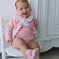 Luna Cashmere & Merino Wool Bloomers & Cardigan Set- Rose