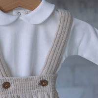 Round Collar Long Sleeve Bodysuit- Ivory