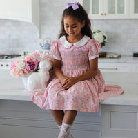 Charlottle Handsmocked Ribbons and Roses Dress