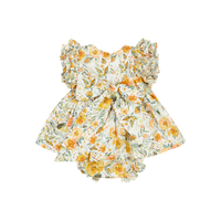 Marigold Floral Dress and Bloomers