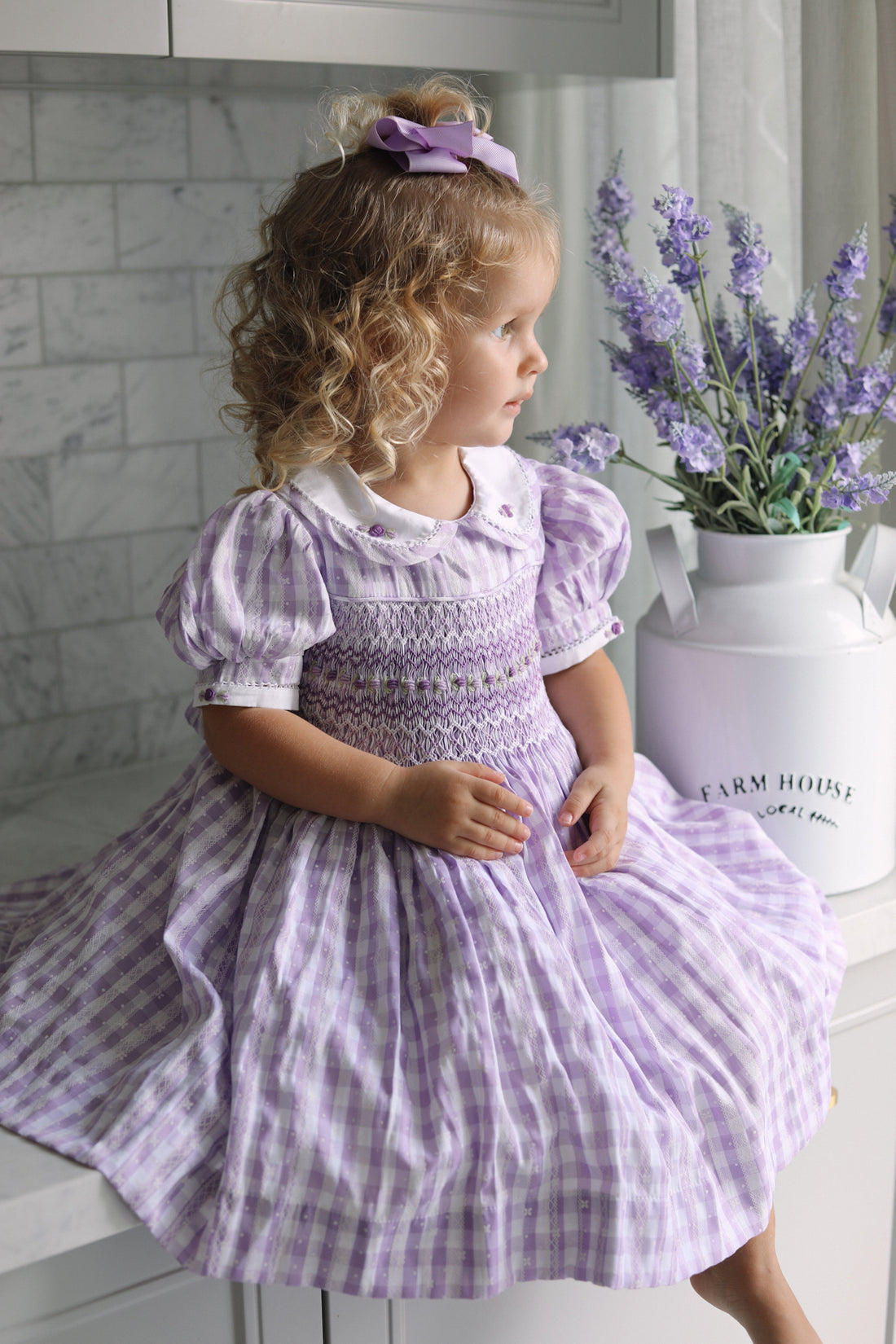 Margot Handsmocked Dress- Lavendar