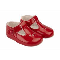 Emily Pram Shoes- Red Patent