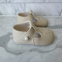 Teddy Pram Shoes- Biscuit