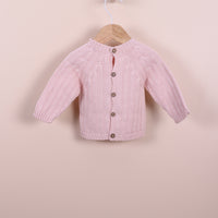 Billie Organic Cotton Knit Cardigan- Ballet Pink