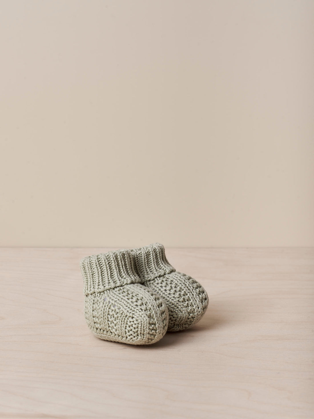 Organic Cotton Knit Booties- Moss