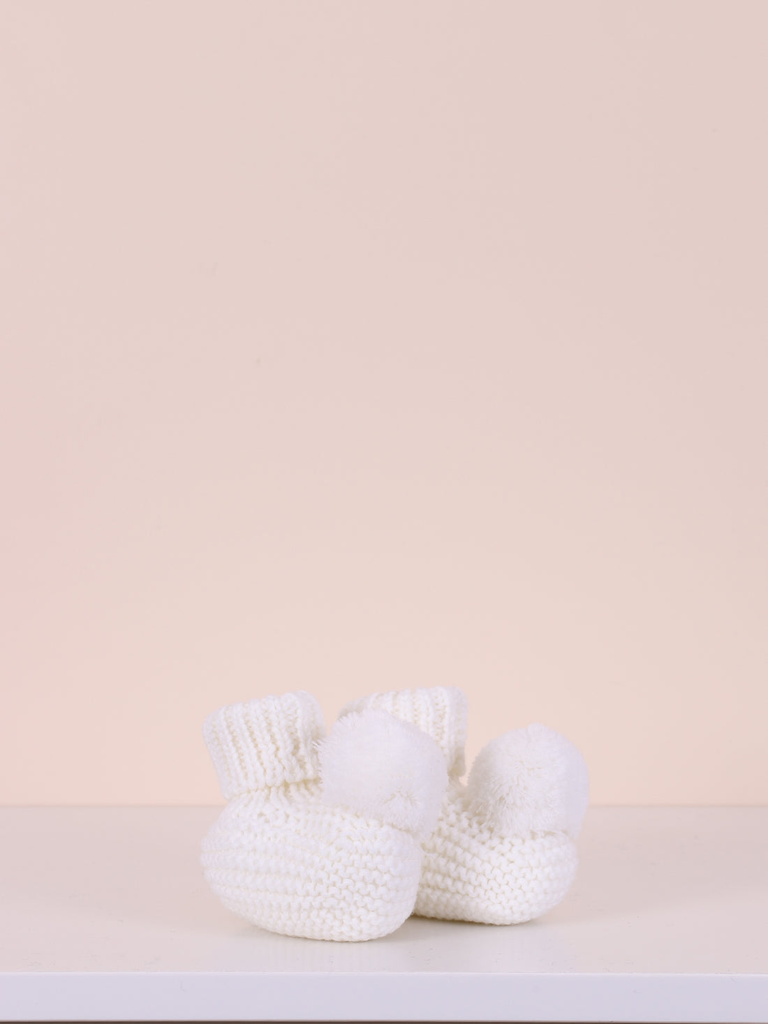 Pom Pom Merino Wool & Cashmere Booties- Pearl