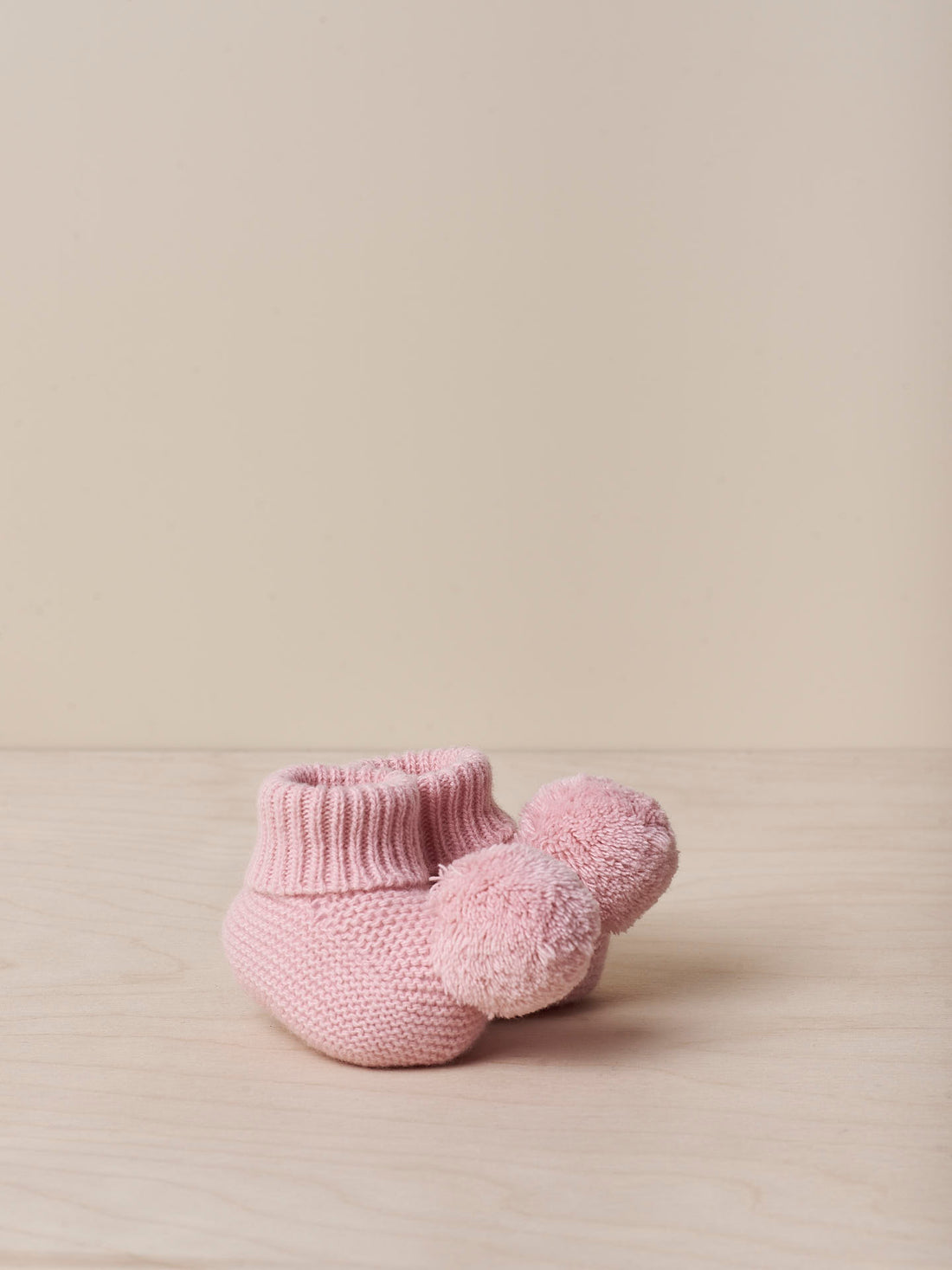 Pom Pom Merino Wool & Cashmere Booties- Rose