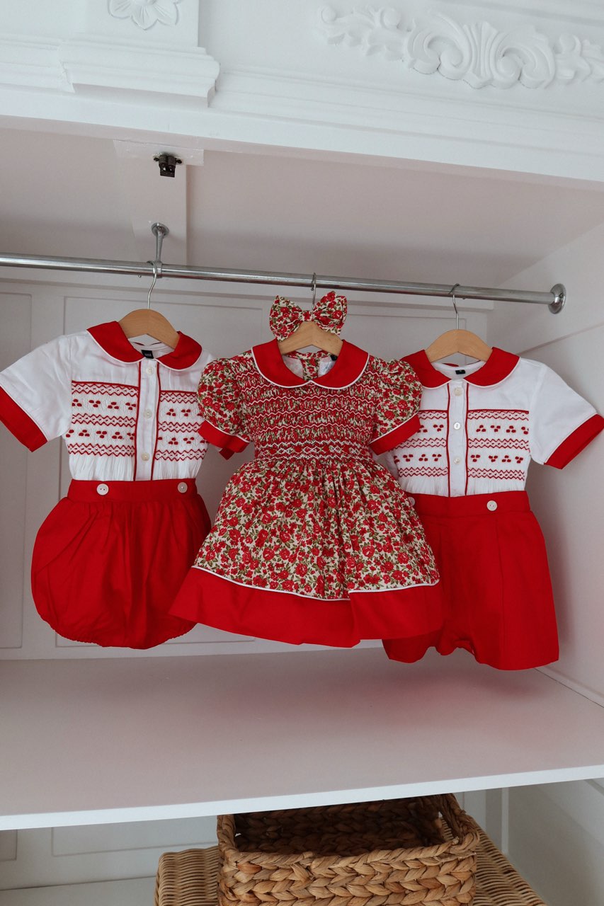 James Handsmocked Jam Pants Set