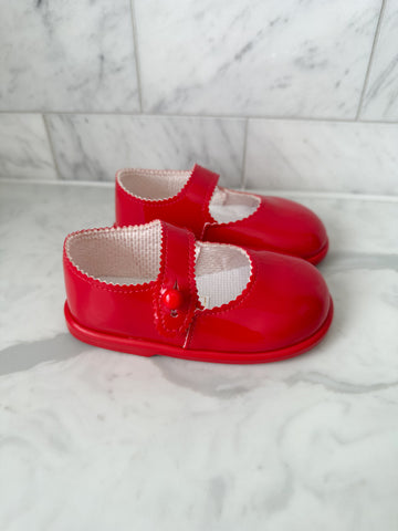 Mary Hard Sole Shoes- Red Patent