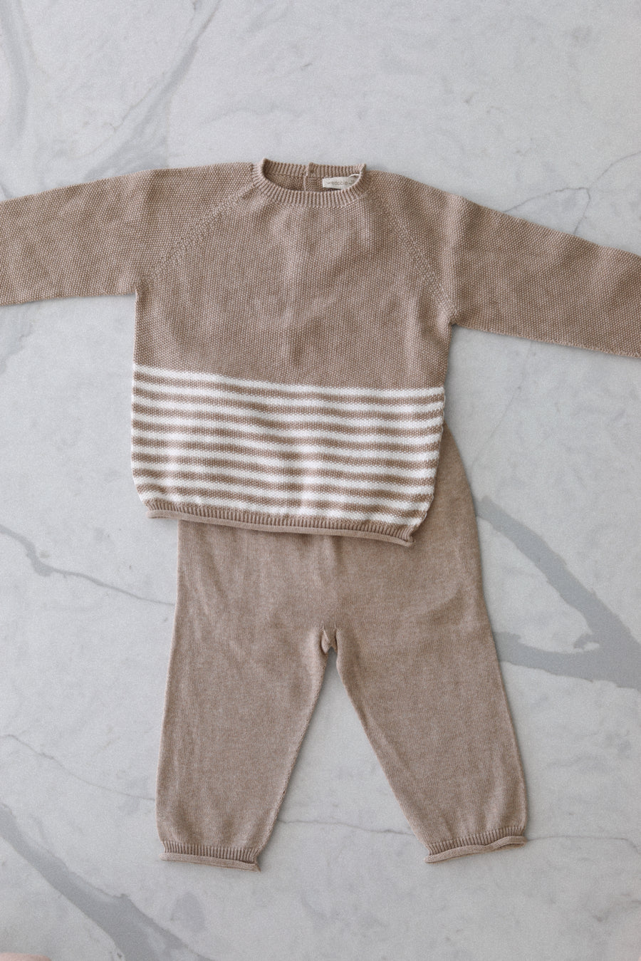 Sebastian Stripe Sweater & Pants Set- Camel
