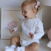 Charlie Popcorn Knit Romper- Ivory