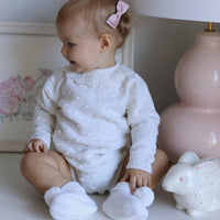 Charlie Popcorn Knit Romper- Ivory