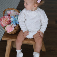 Charlie Popcorn Knit Romper- Ivory