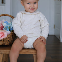 Charlie Popcorn Knit Romper- Ivory