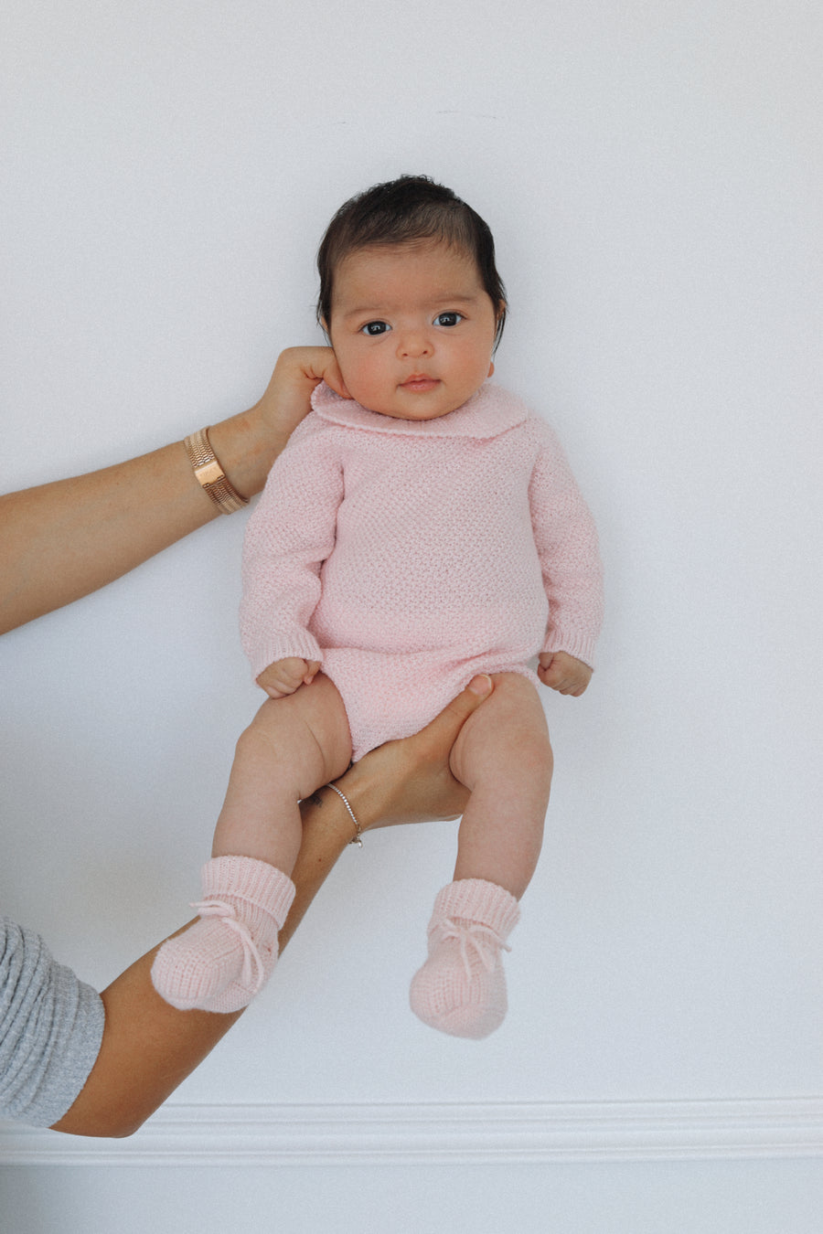 Aubrey Merino Wool Romper- Ballet Pink