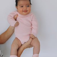 Aubrey Merino Wool Romper- Ballet Pink