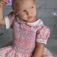 Charlottle Handsmocked Ribbons and Roses Dress