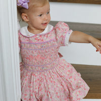 Charlottle Handsmocked Ribbons and Roses Dress