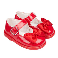 Hallie Hard Sole Shoes-Red Patent