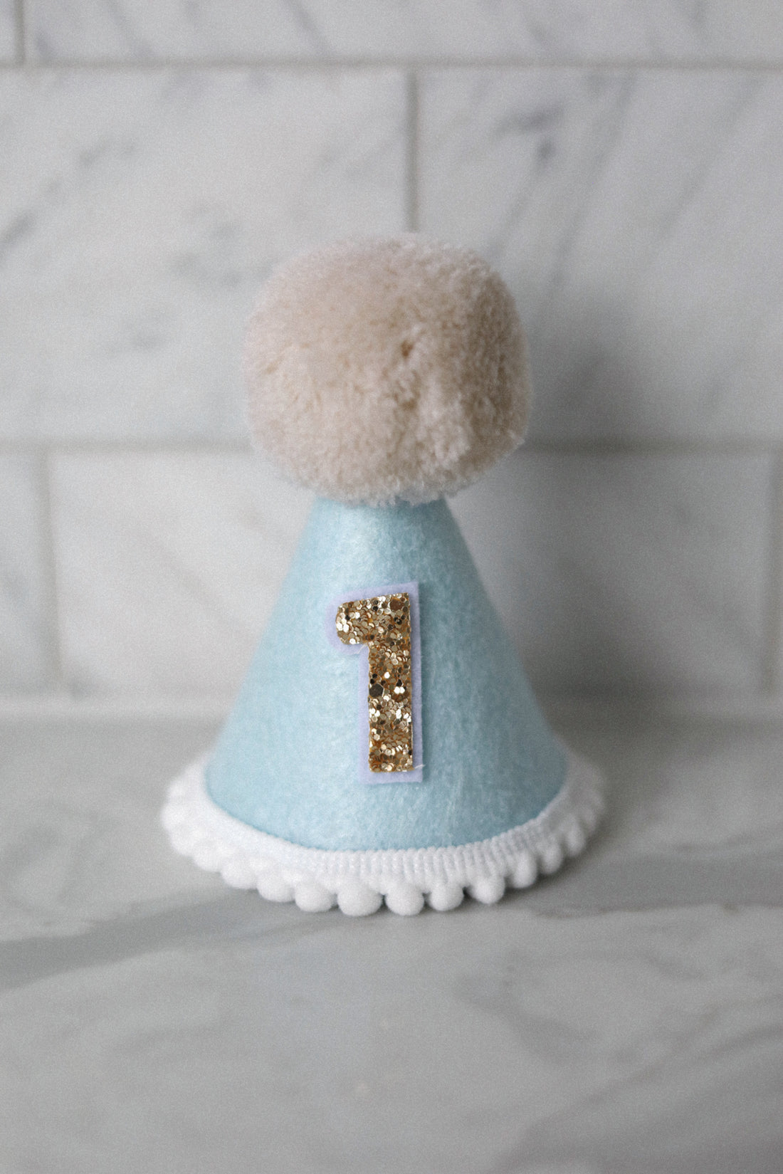 Baby Blue and Gold Birthday Party Hat