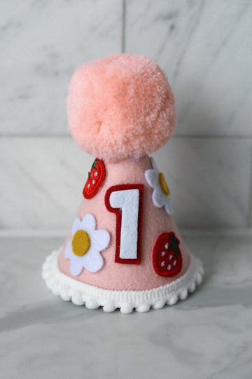 Strawberry Daisy Birthday Party Hat