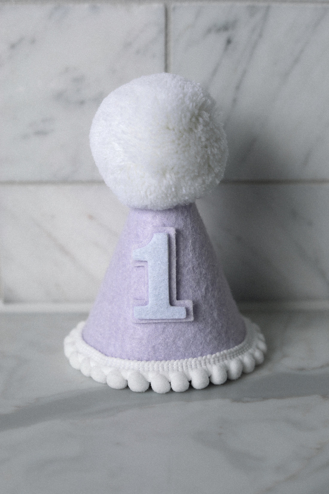 Lavender and White Birthday Party Hat